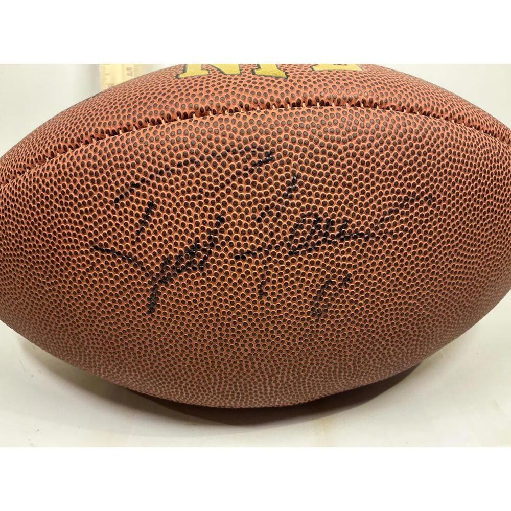 Brett Favre #4 Signed Wilson NFL Football Autographed Green Bay Packers HOF QB